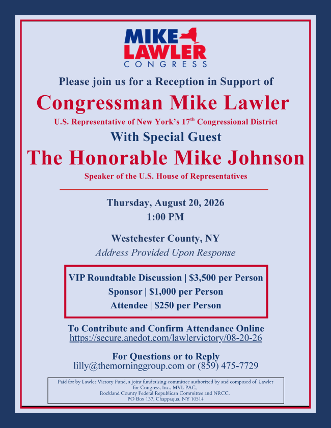 Reception in Support of Congressman Mike Lawler